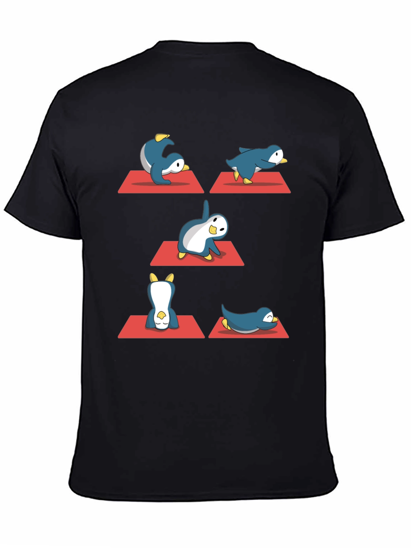 Yoga Penguin Black T-Shirt