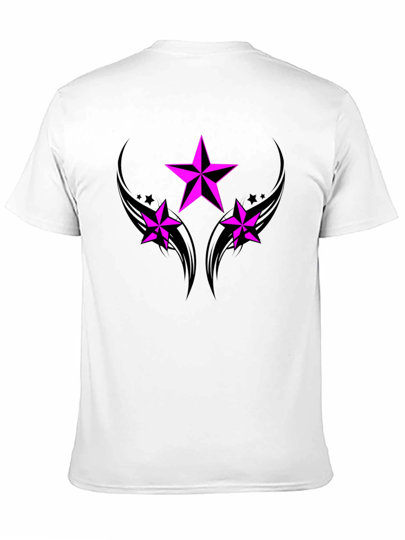 Black T-Shirt with Pink Star Graphic