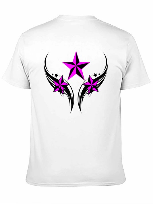 Black T-Shirt with Pink Star Graphic