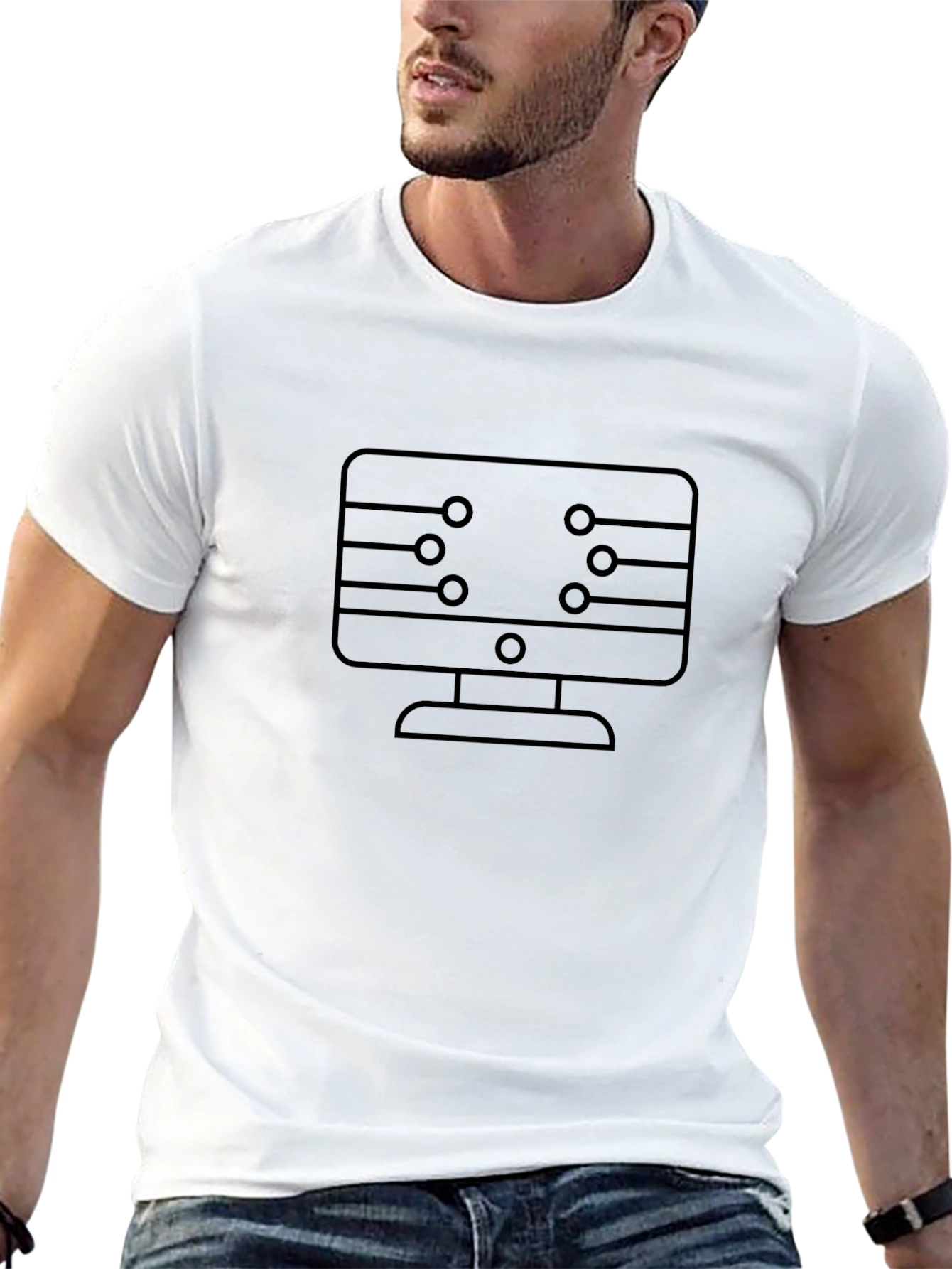 Tech Monitor Graphic Tee - Black Cotton Blend