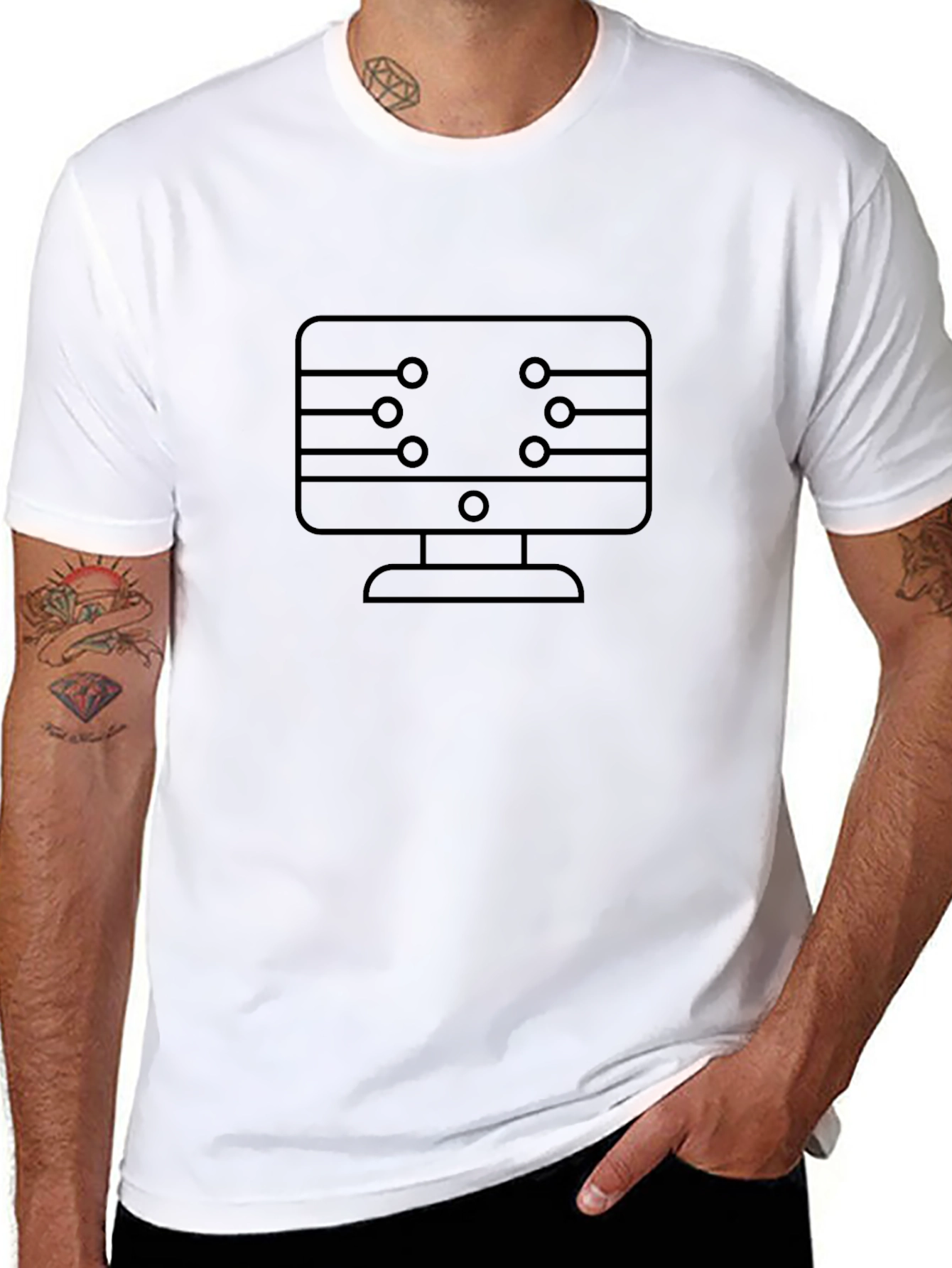 Tech Monitor Graphic Tee - Black Cotton Blend