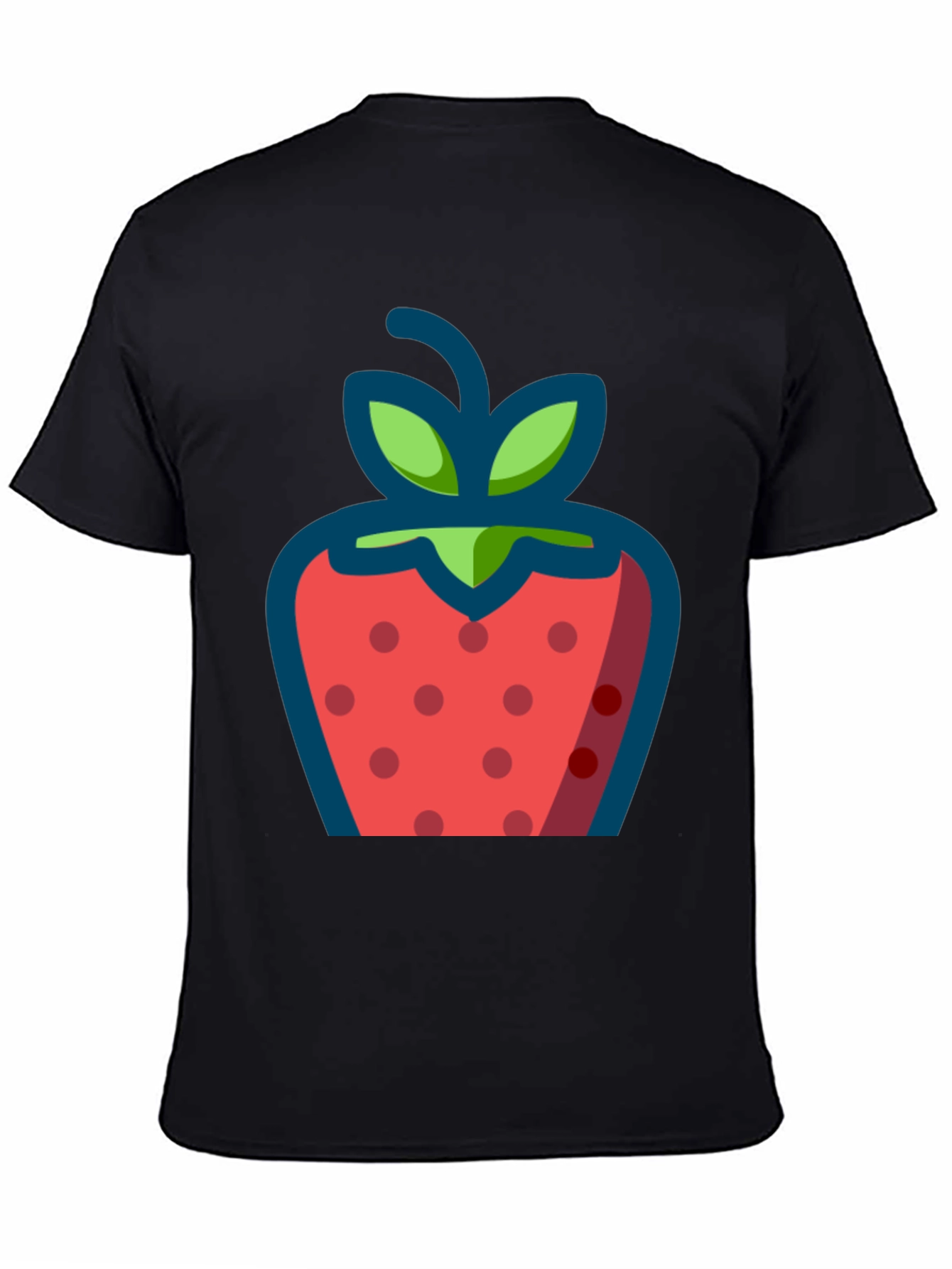 Strawberry Graphic Black T-Shirt - Casual Style