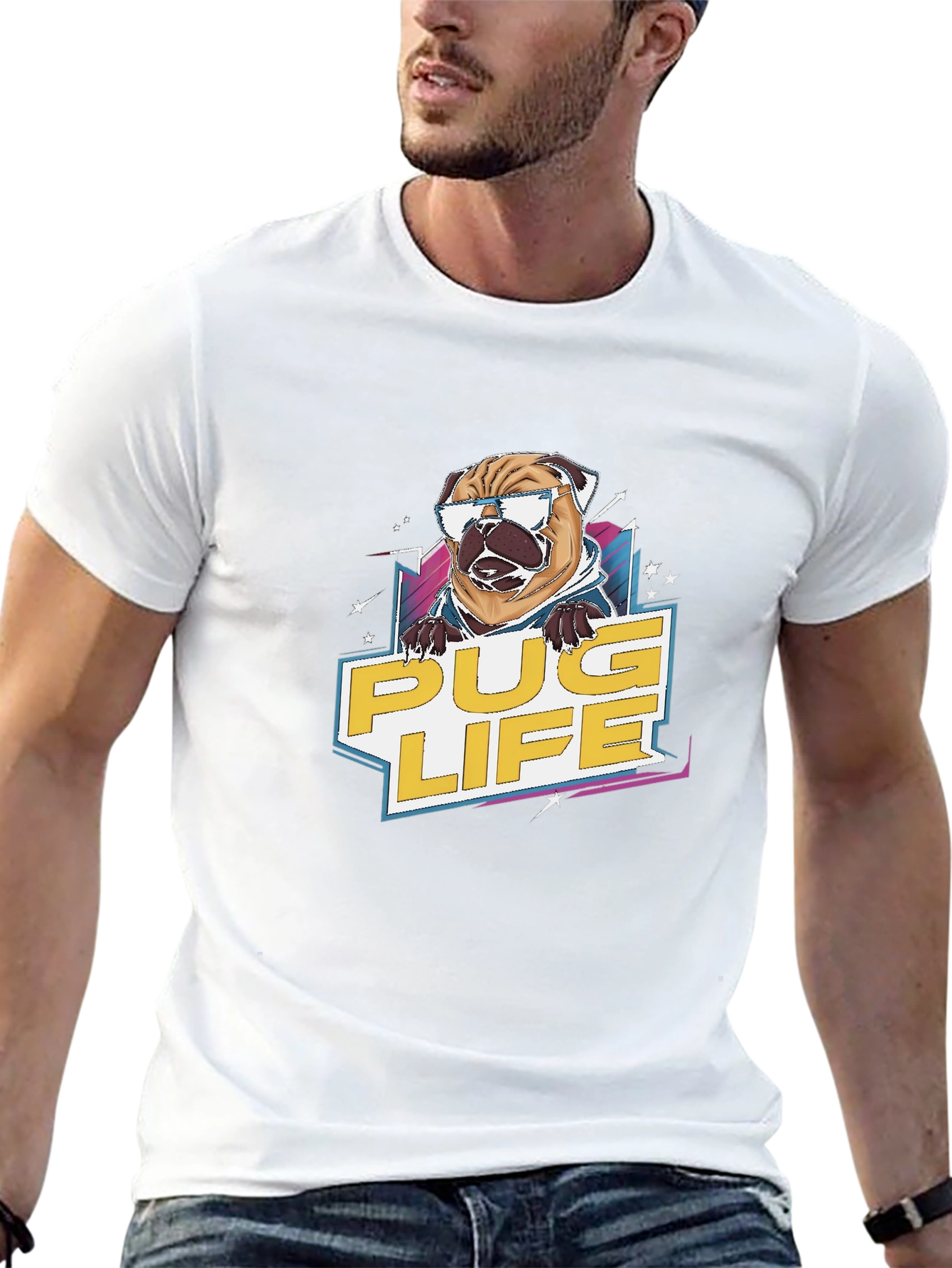 Pug Life Graphic Tee - Cool Dog Design T-Shirt