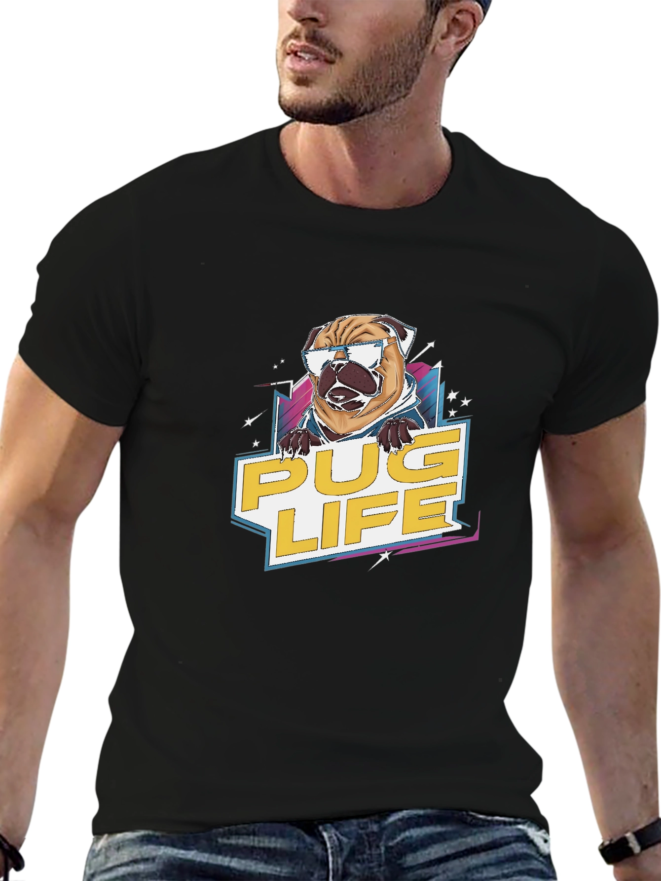 Pug Life Graphic Tee - Cool Dog Design T-Shirt