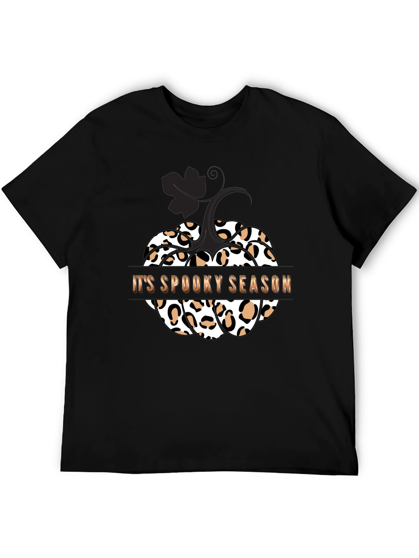 Spooky Season Leopard Print Pumpkin T-Shirt