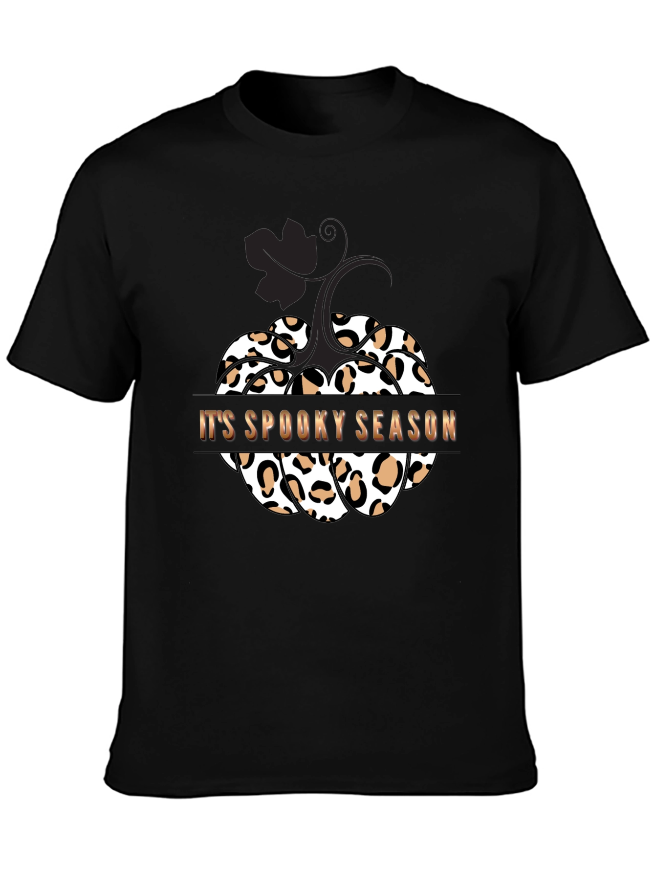 Spooky Season Leopard Print Pumpkin T-Shirt