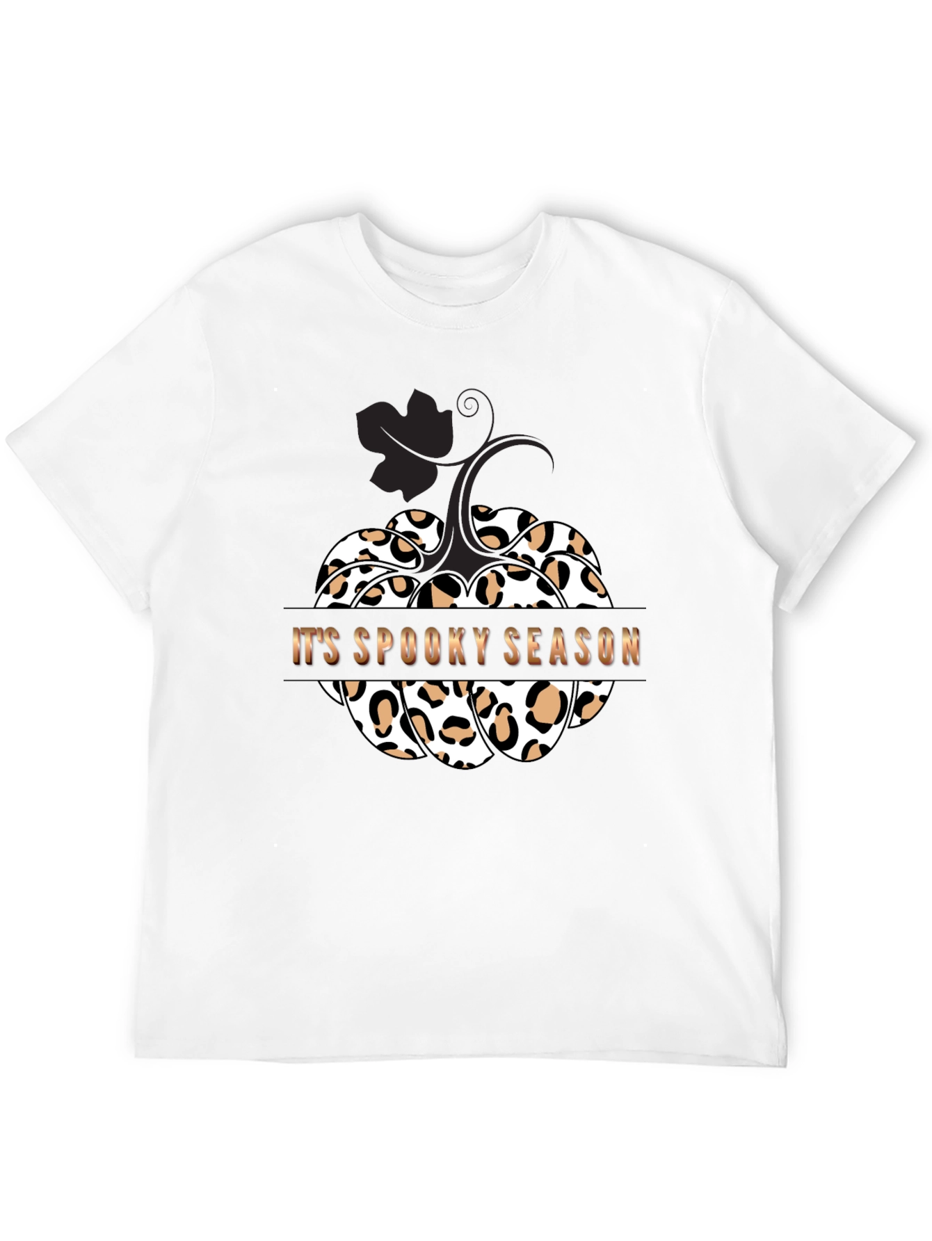 Spooky Season Leopard Print Pumpkin T-Shirt