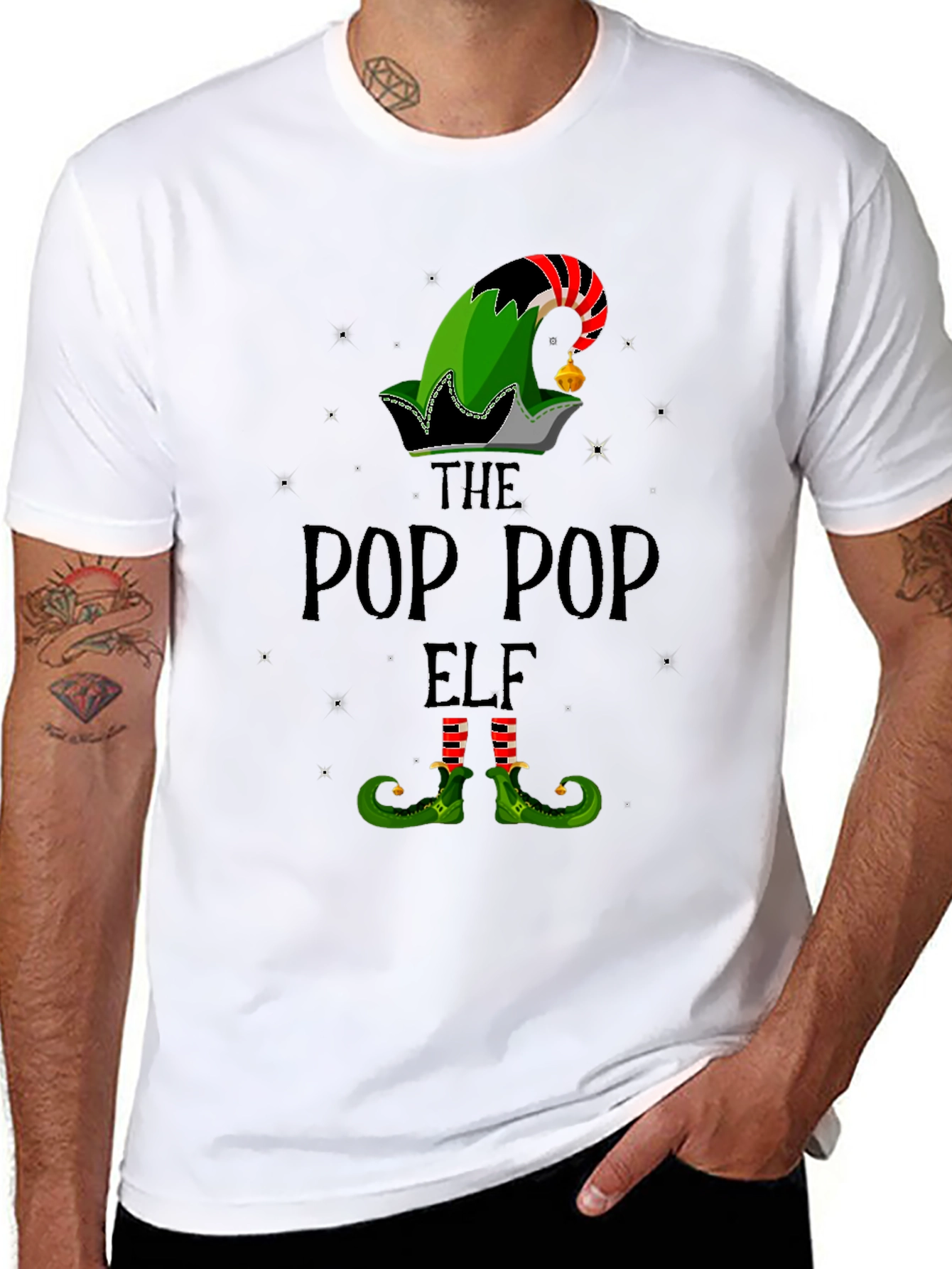 The Pop Pop Elf Christmas T-Shirt