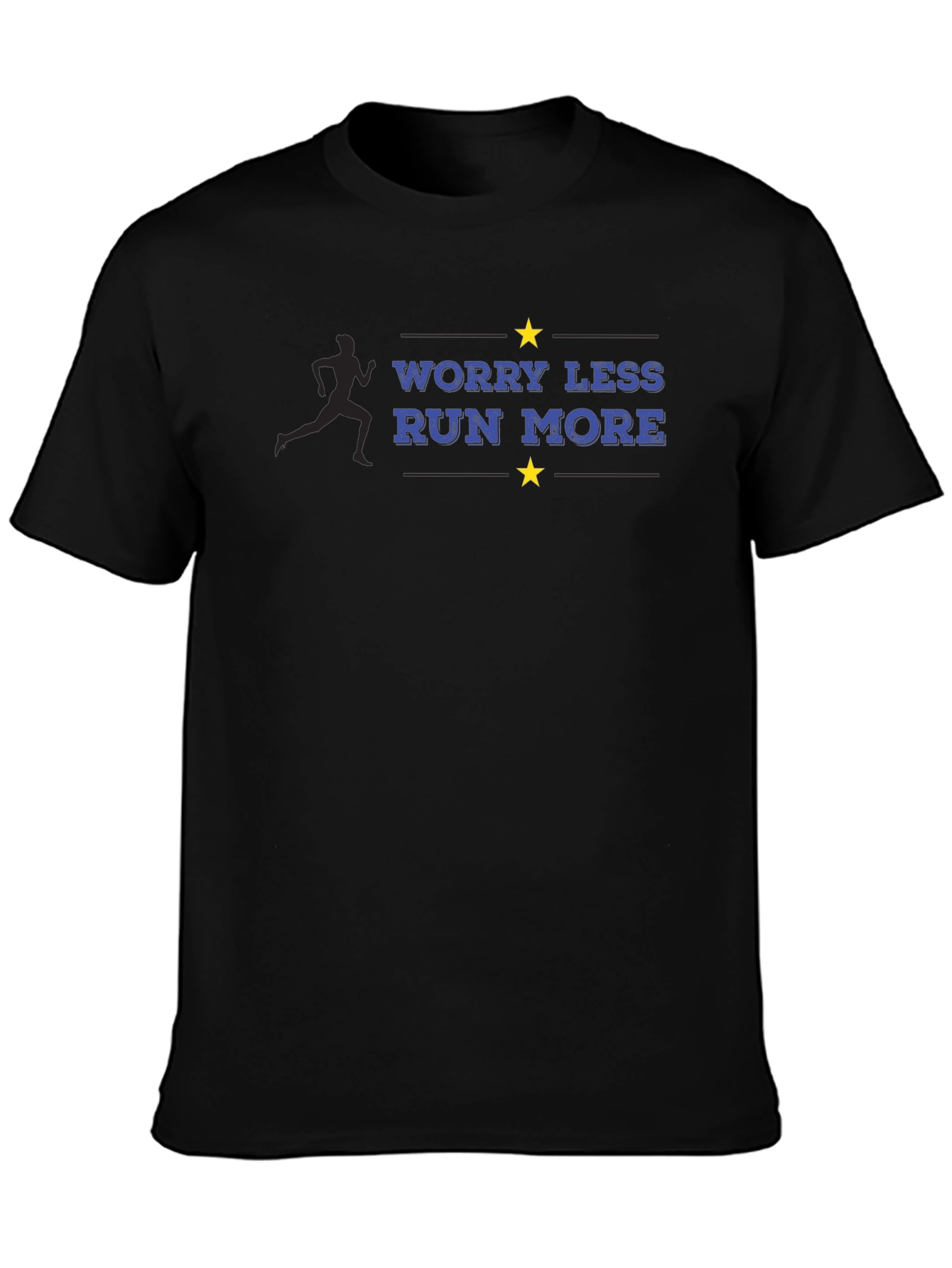 Worry Less Run More T-Shirt - Black