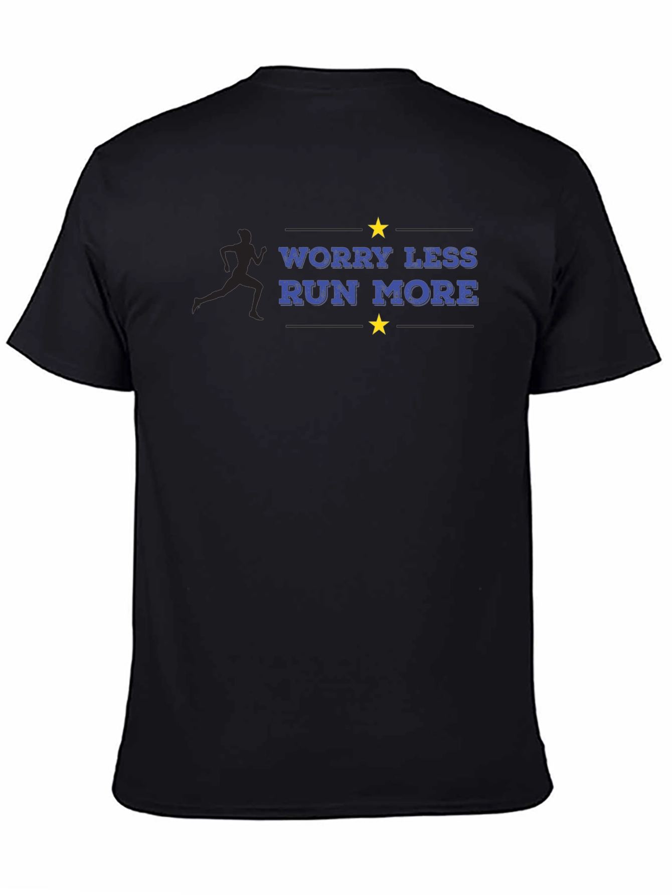 Worry Less Run More T-Shirt - Black