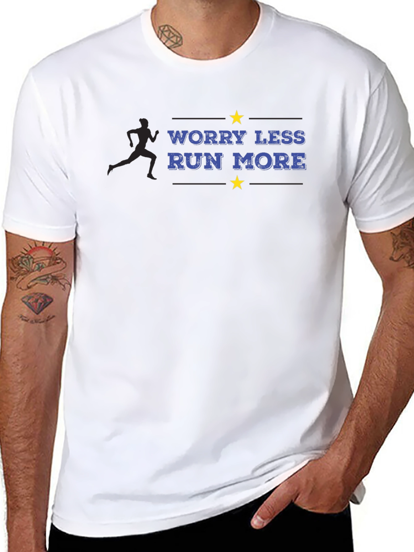 Worry Less Run More T-Shirt - Black