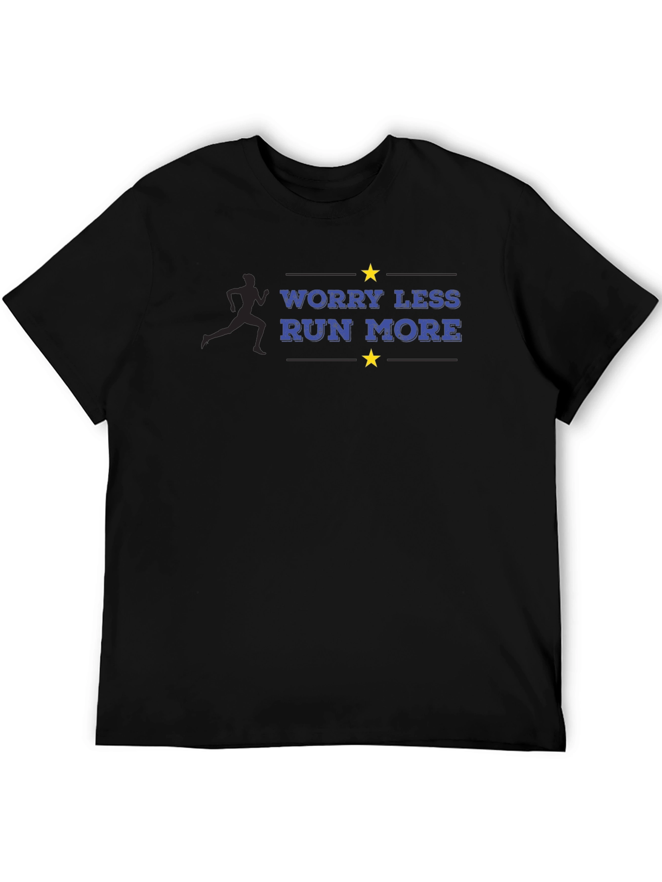 Worry Less Run More T-Shirt - Black