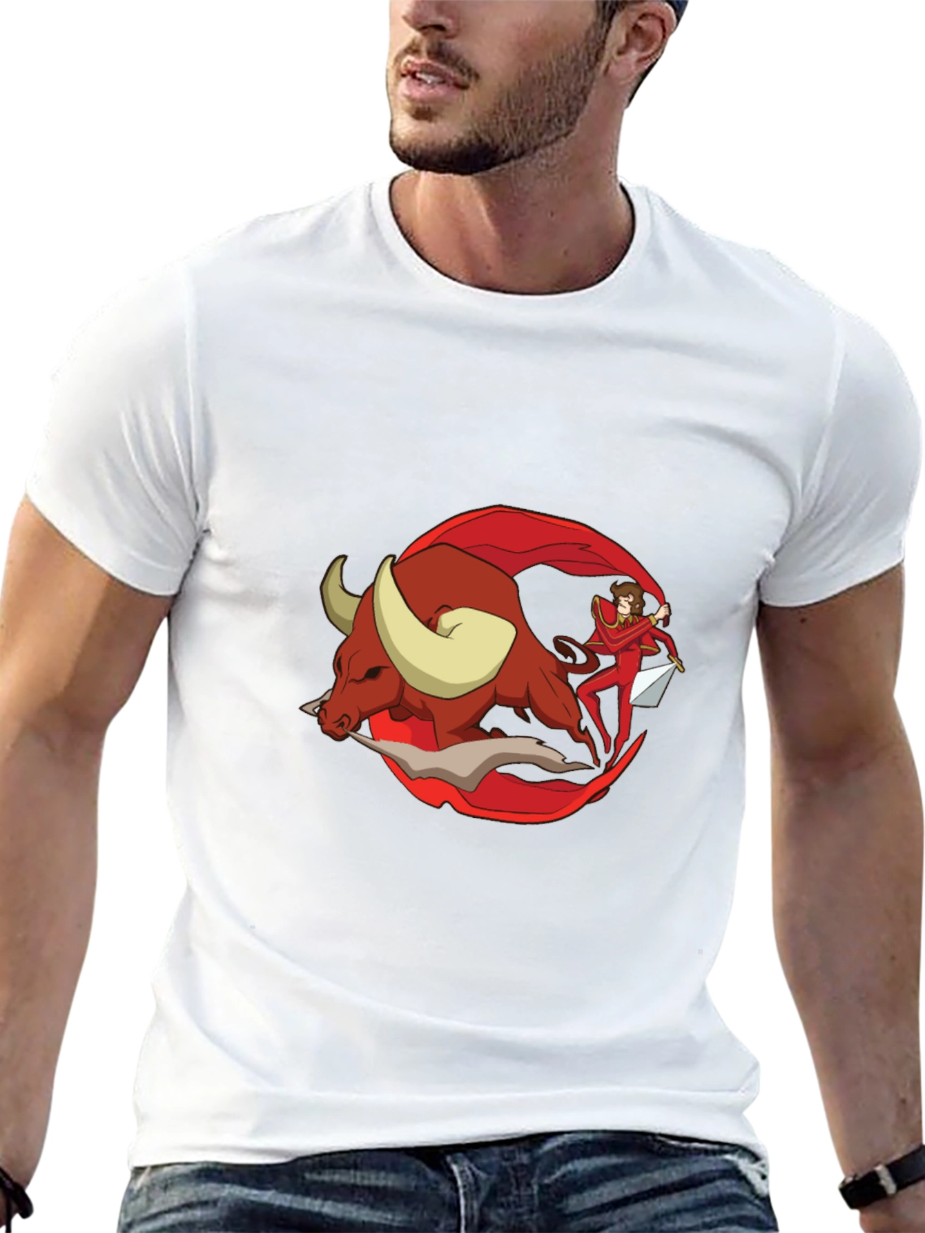 Bullfighter Graphic Tee - Black Cotton T-Shirt