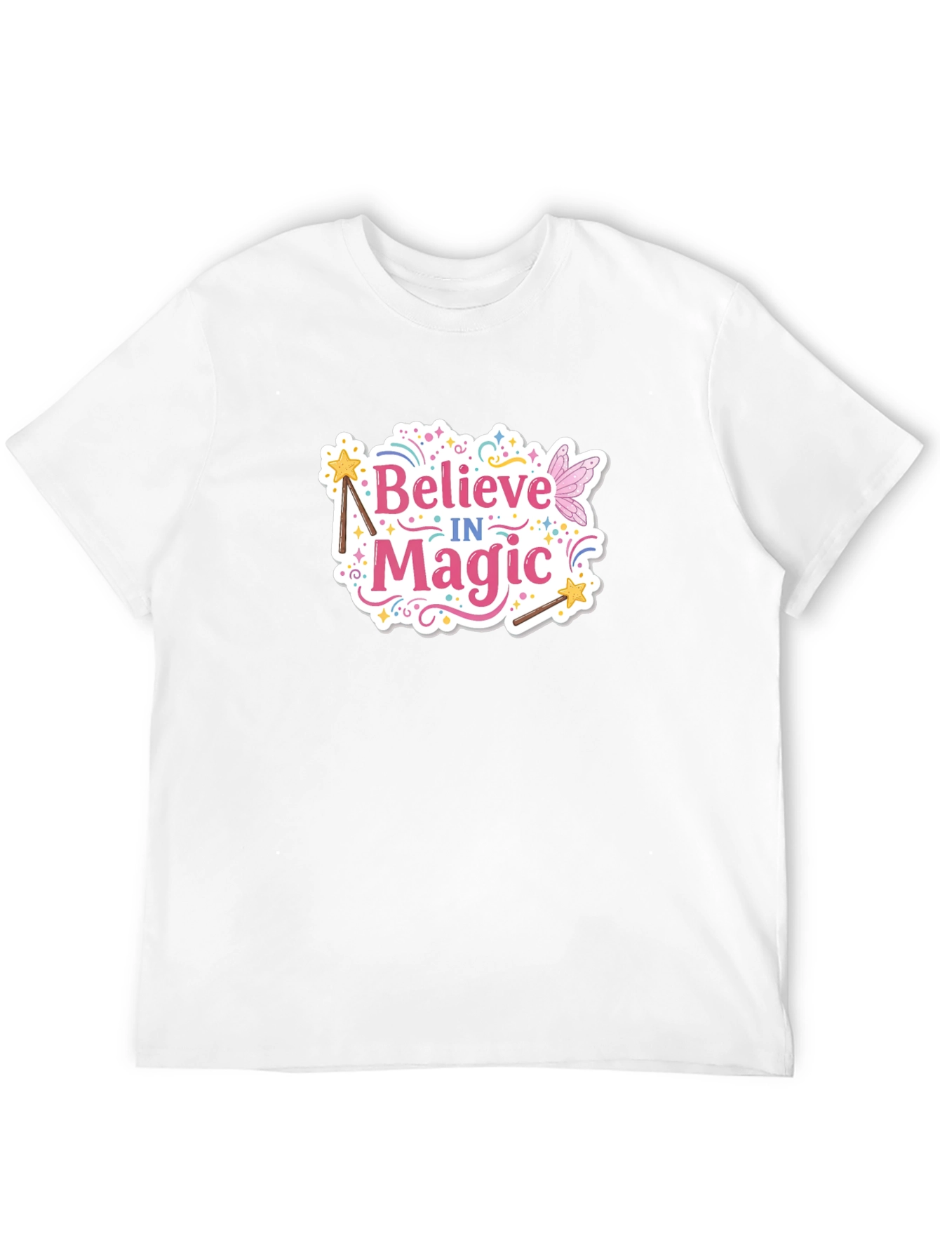 Believe in Magic Graphic Tee - Black Cotton T-Shirt