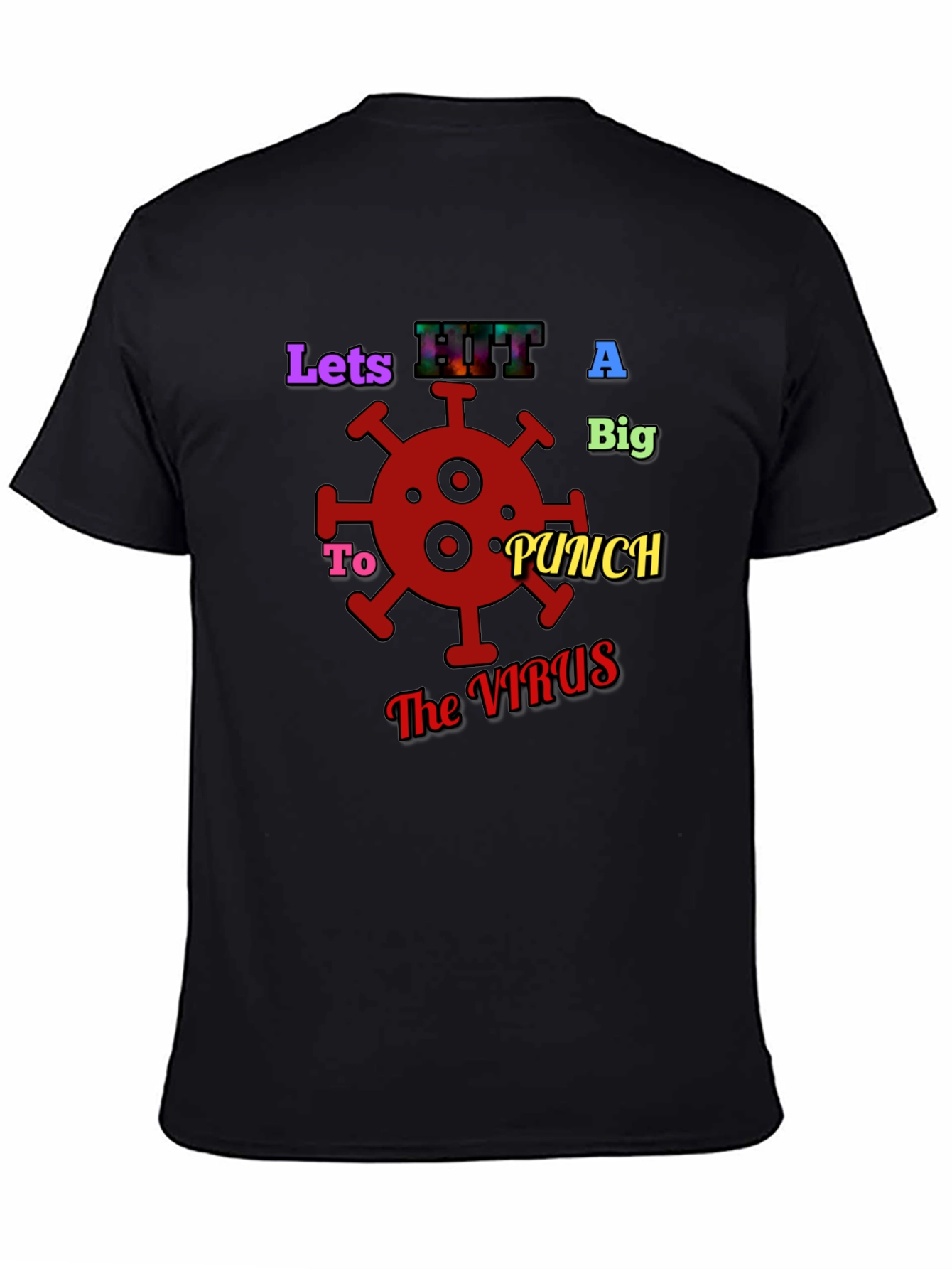 Punch The Virus Black Graphic Tee