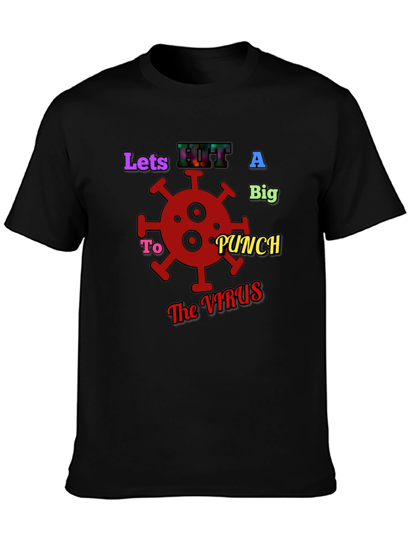 Punch The Virus Black Graphic Tee
