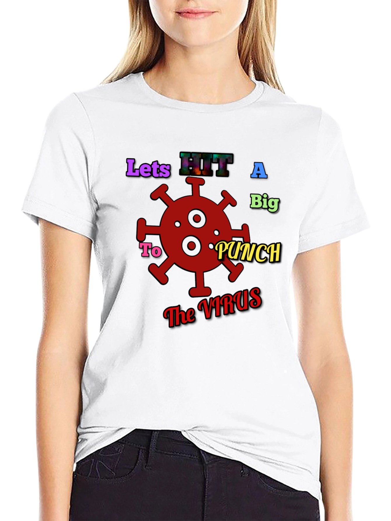 Punch The Virus Black Graphic Tee