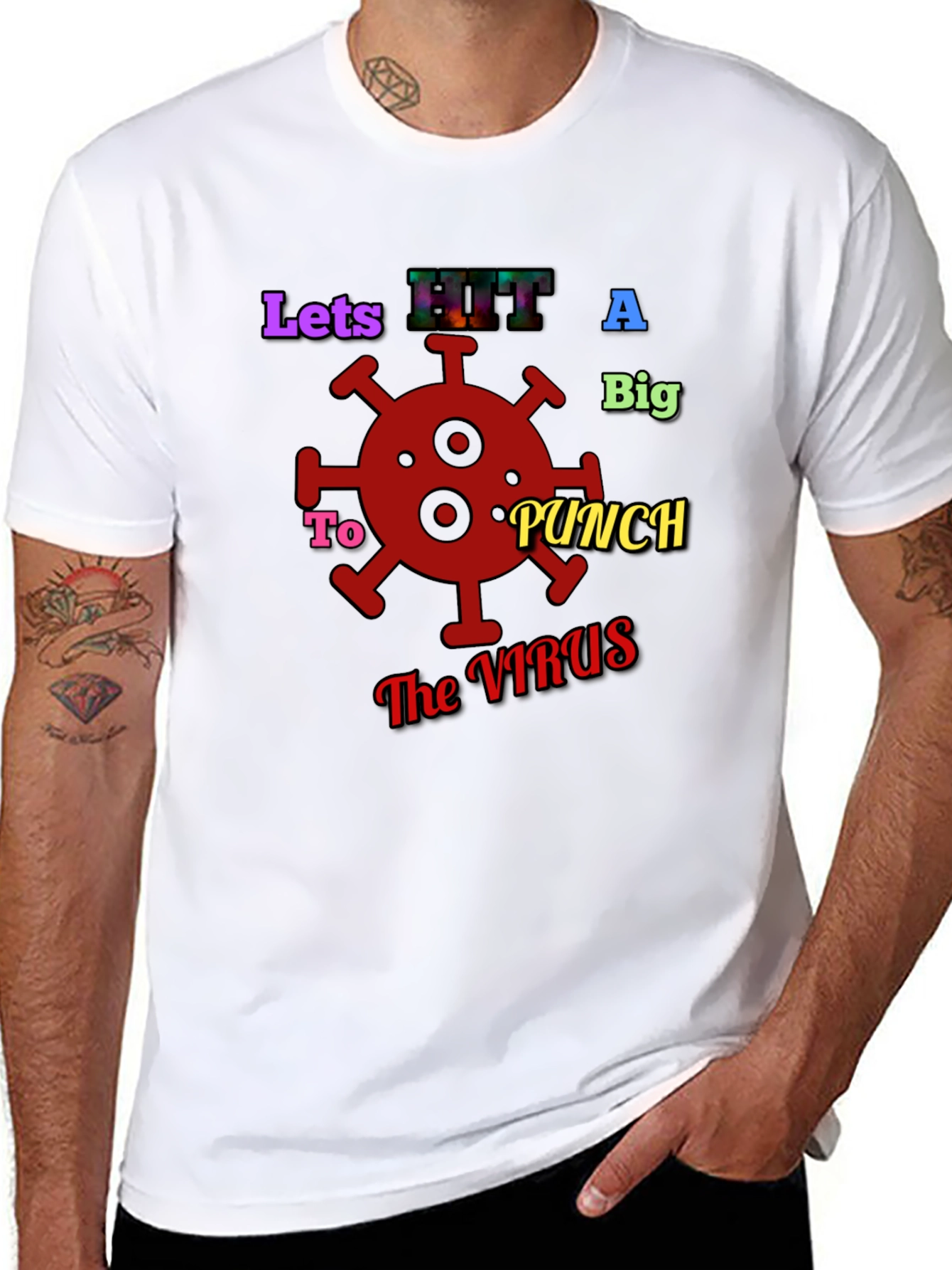 Punch The Virus Black Graphic Tee