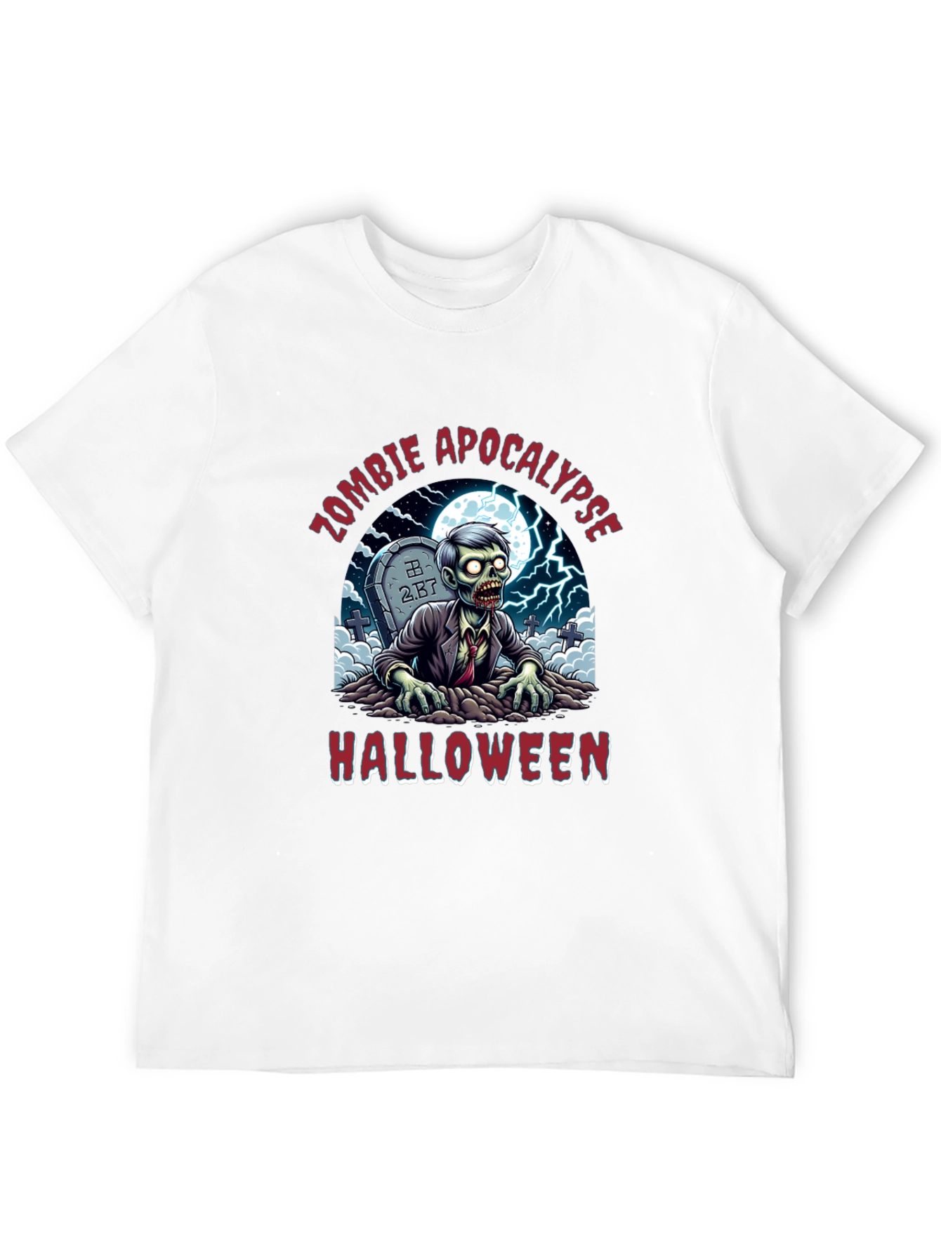 Zombie Apocalypse Halloween Graphic T-Shirt
