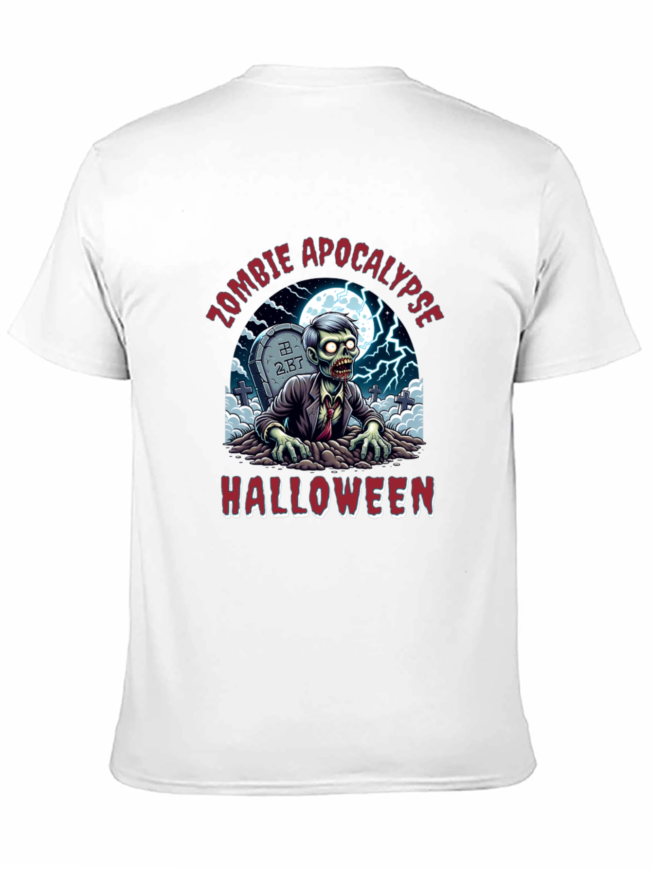 Zombie Apocalypse Halloween Graphic T-Shirt