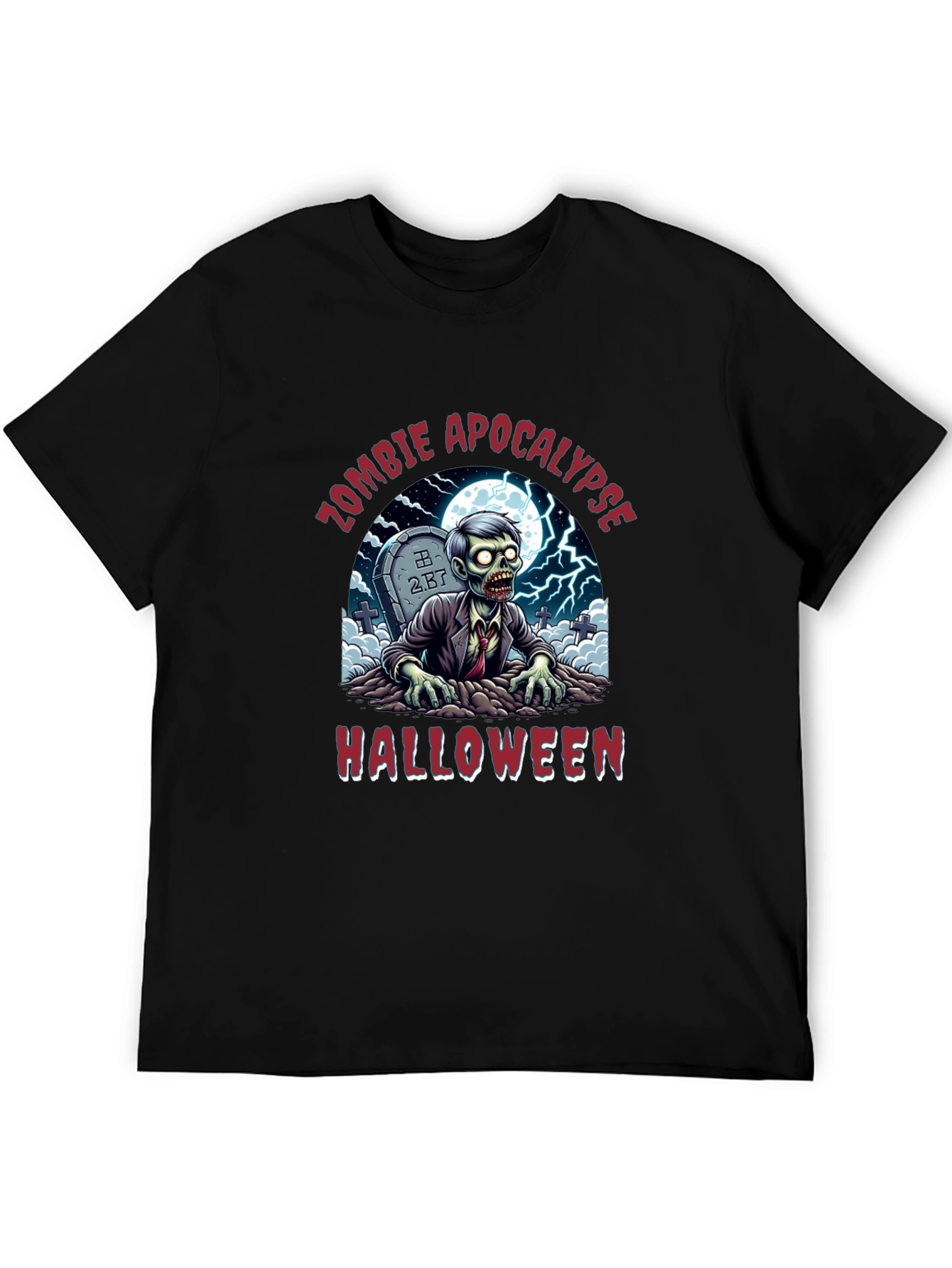 Zombie Apocalypse Halloween Graphic T-Shirt