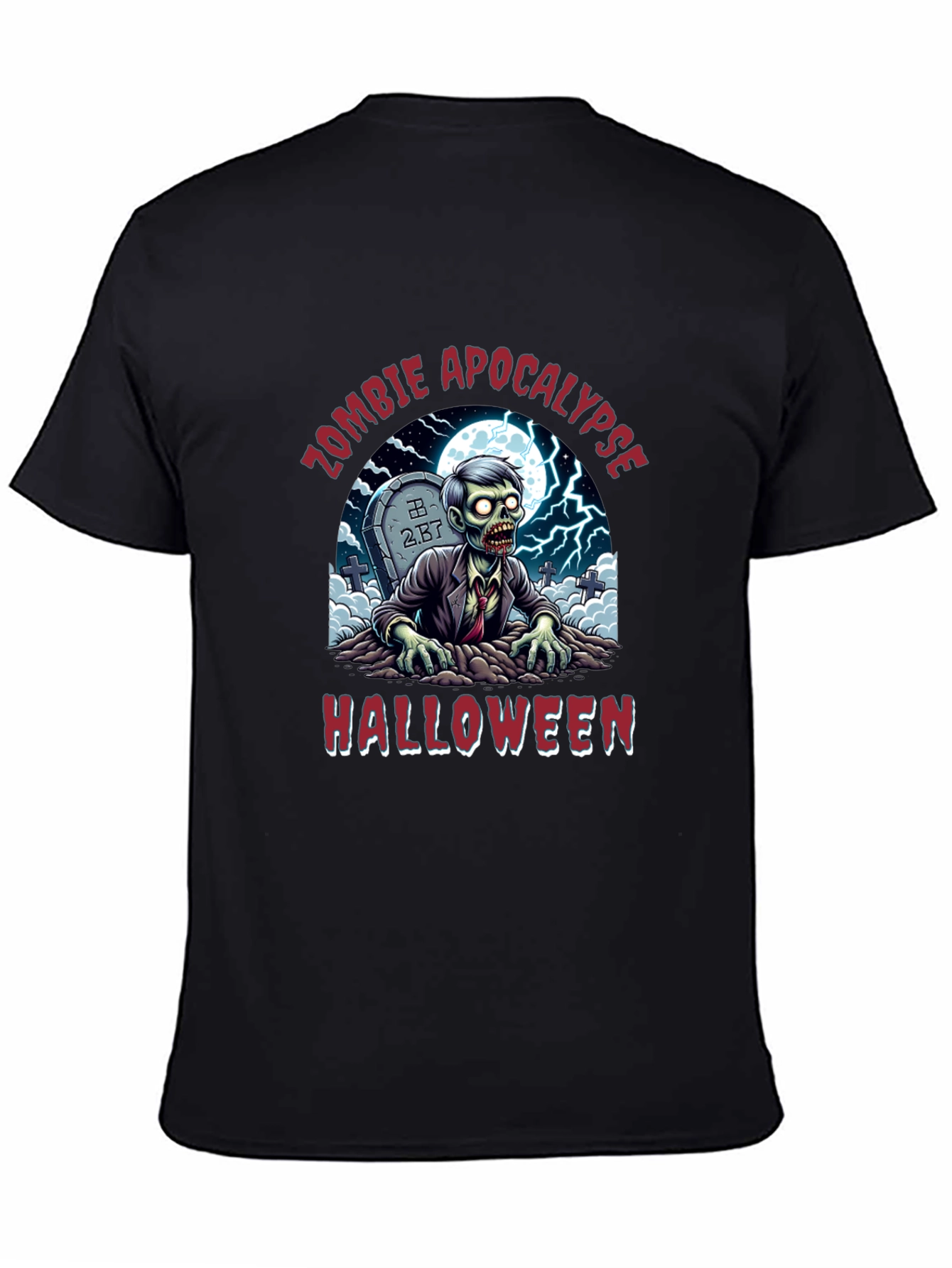 Zombie Apocalypse Halloween Graphic T-Shirt