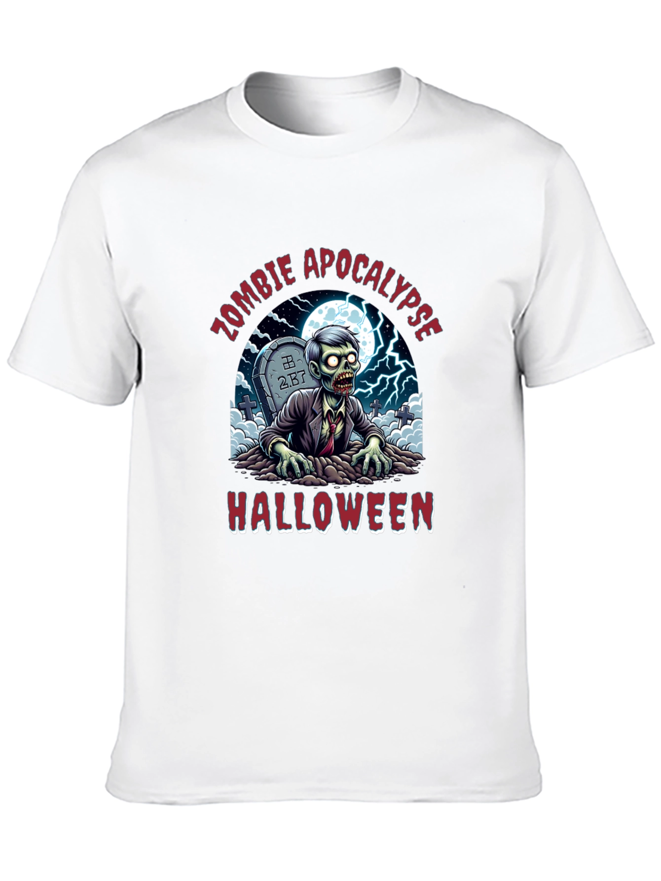 Zombie Apocalypse Halloween Graphic T-Shirt