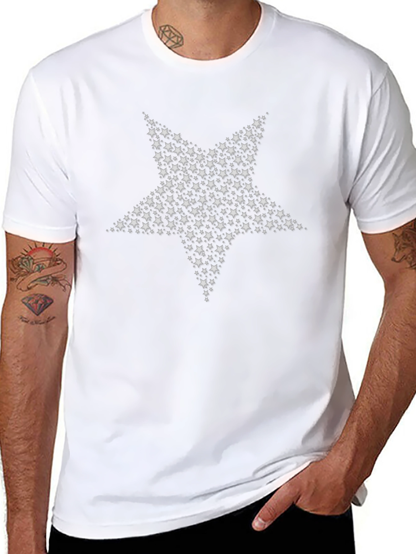 Starry Star T-Shirt - Black Cotton Tee