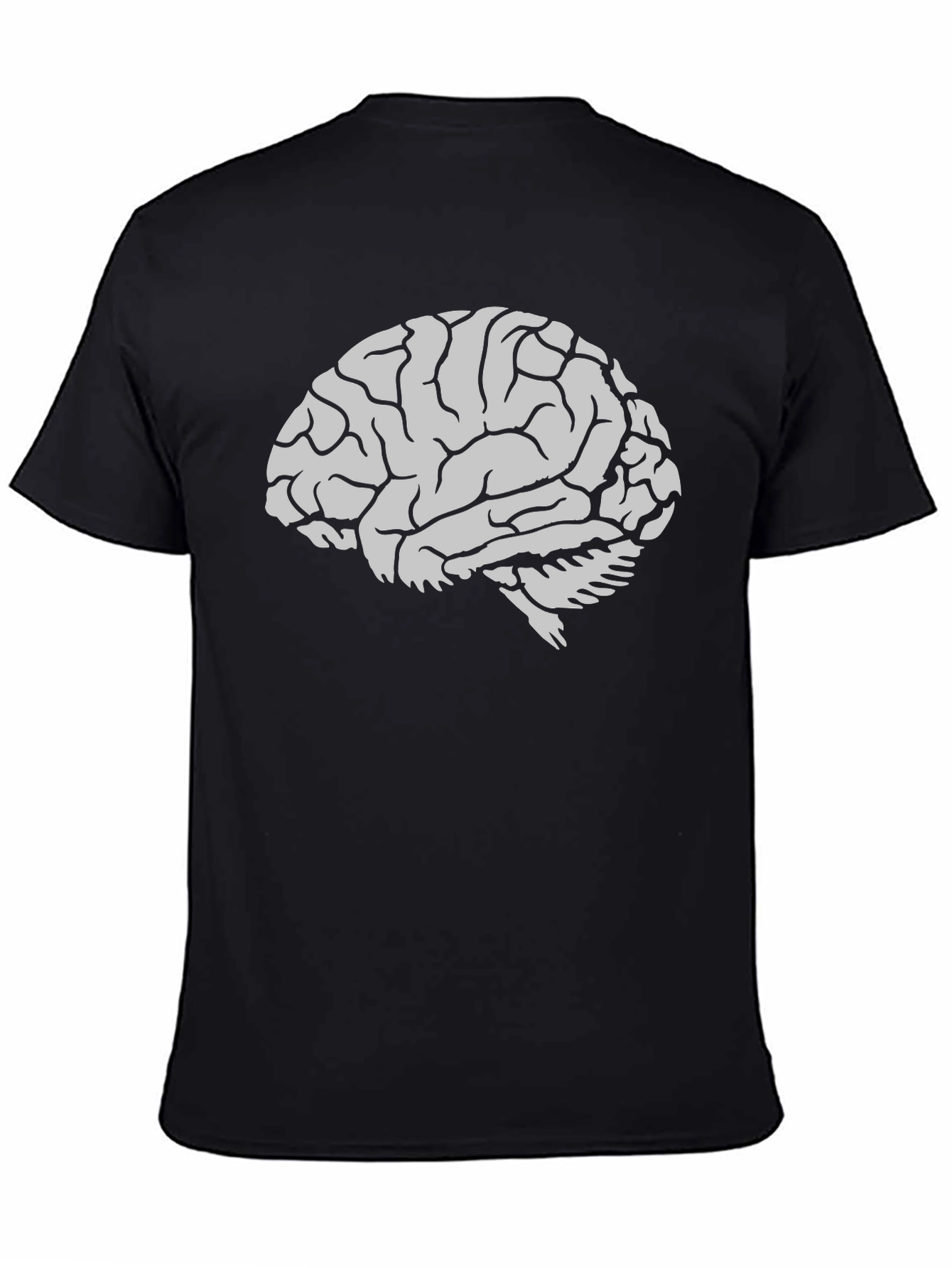Brain Graphic Tee - Black Cotton Mens T-Shirt