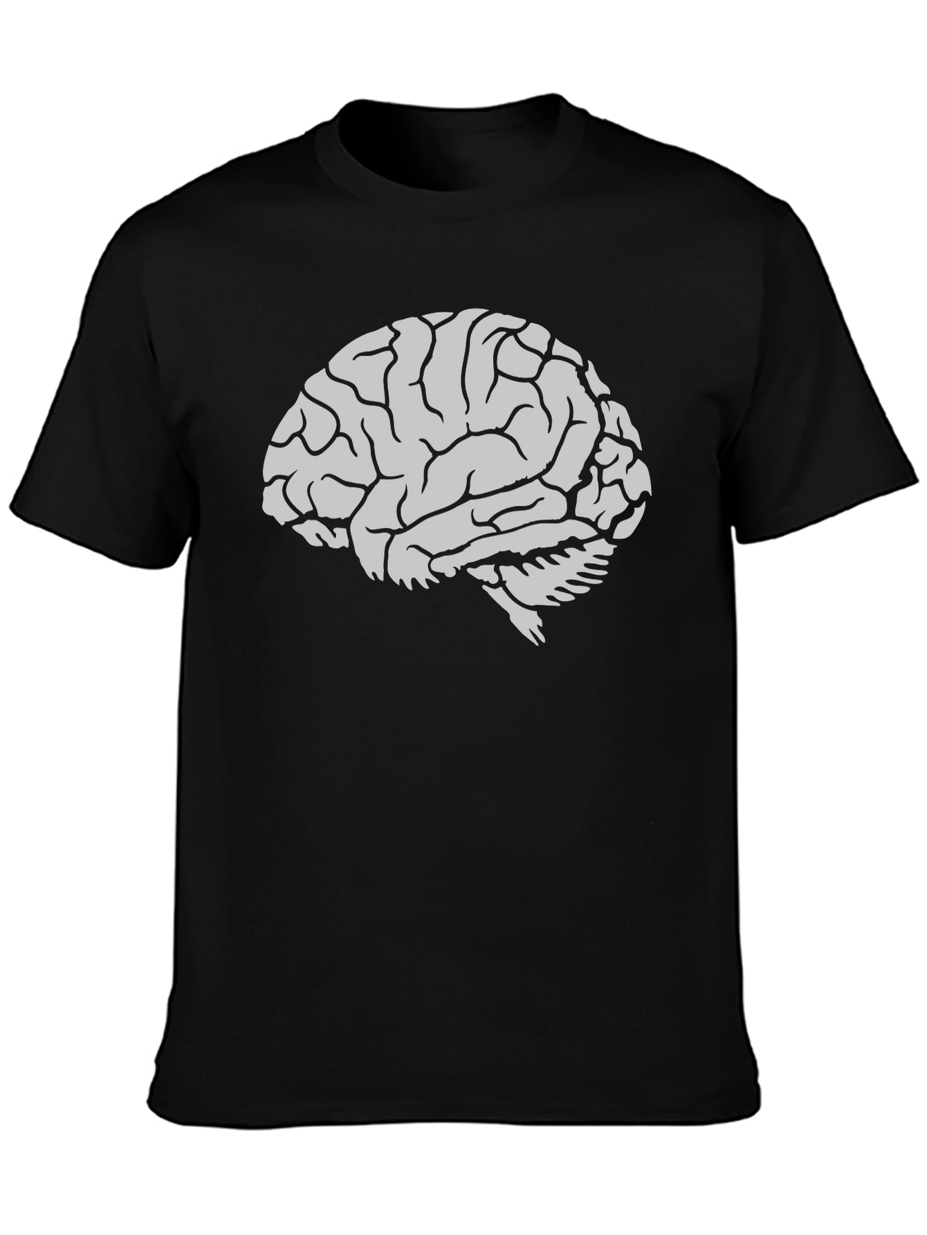 Brain Graphic Tee - Black Cotton Mens T-Shirt