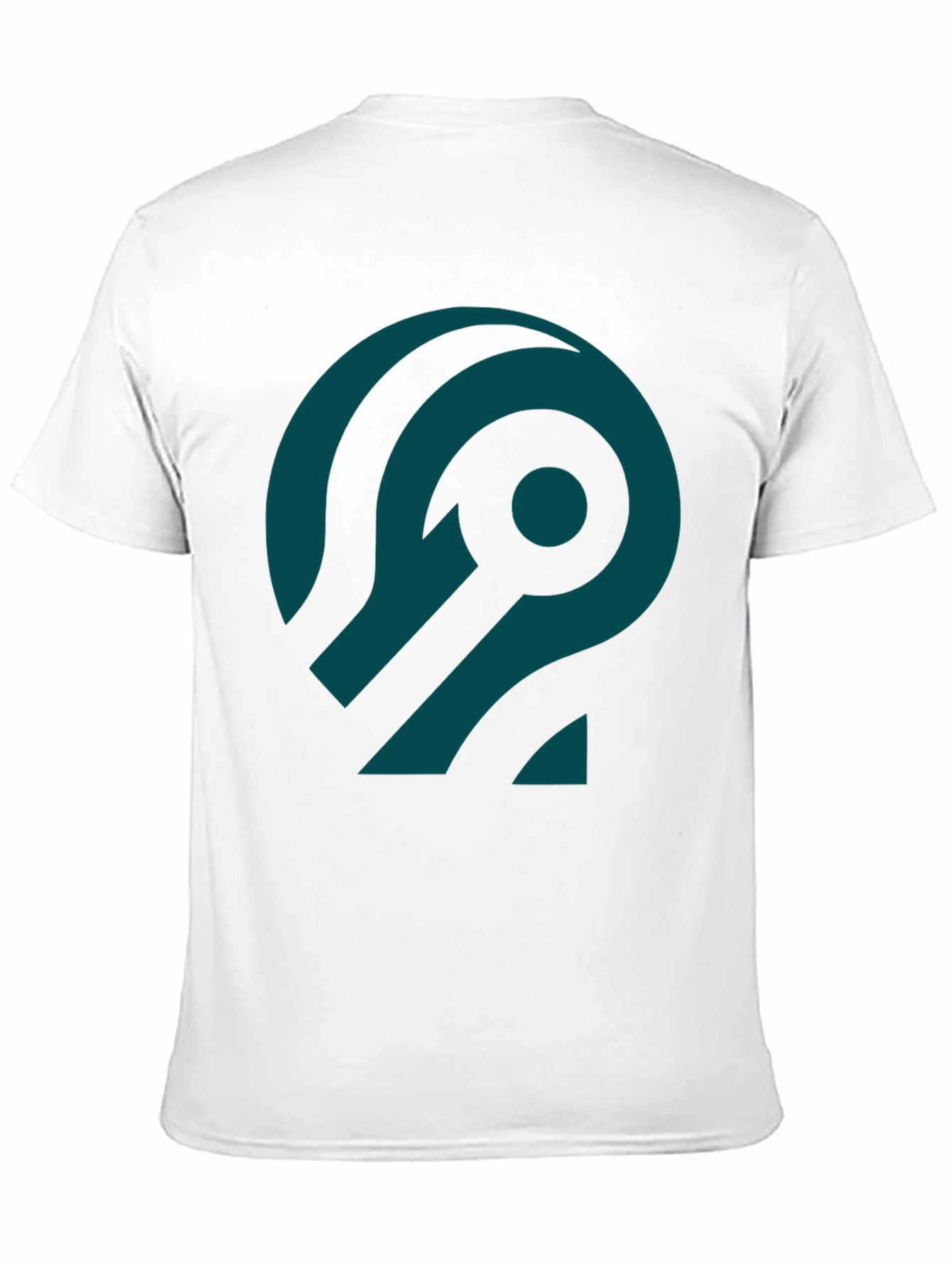 Abstract Teal Design Black T-Shirt