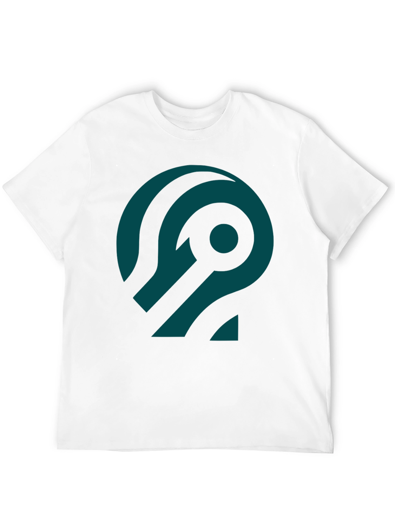 Abstract Teal Design Black T-Shirt