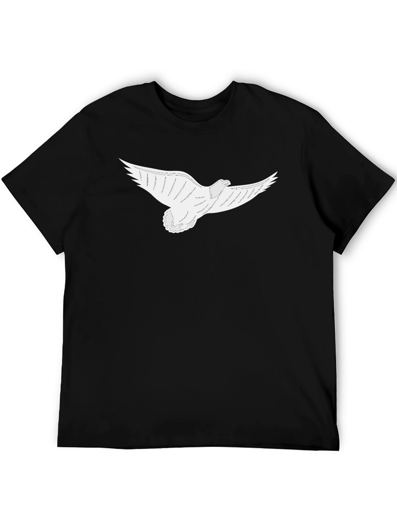 Black Tee with White Dove Graphic