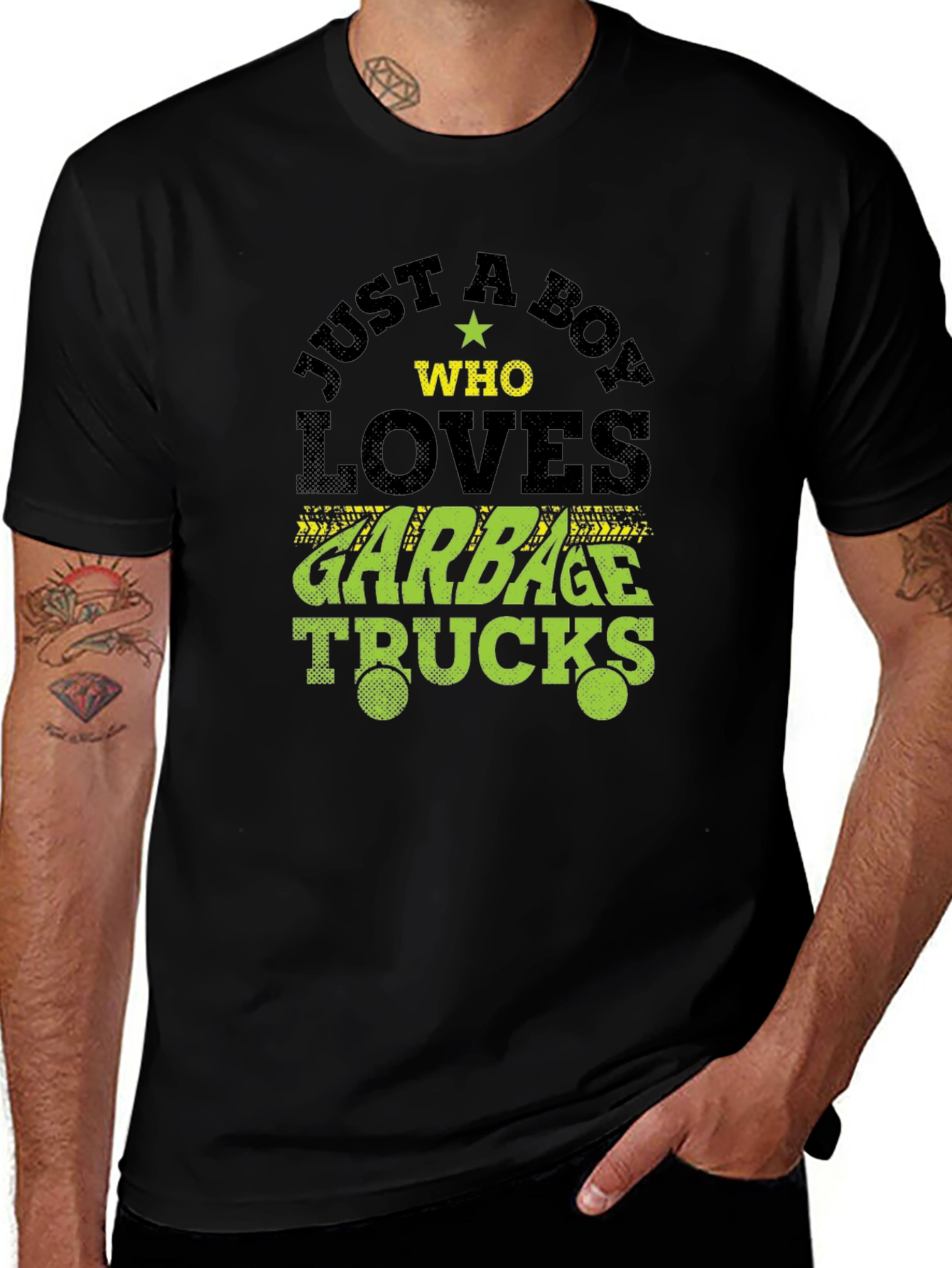 Boy Who Loves Garbage Trucks Graphic T-Shirt