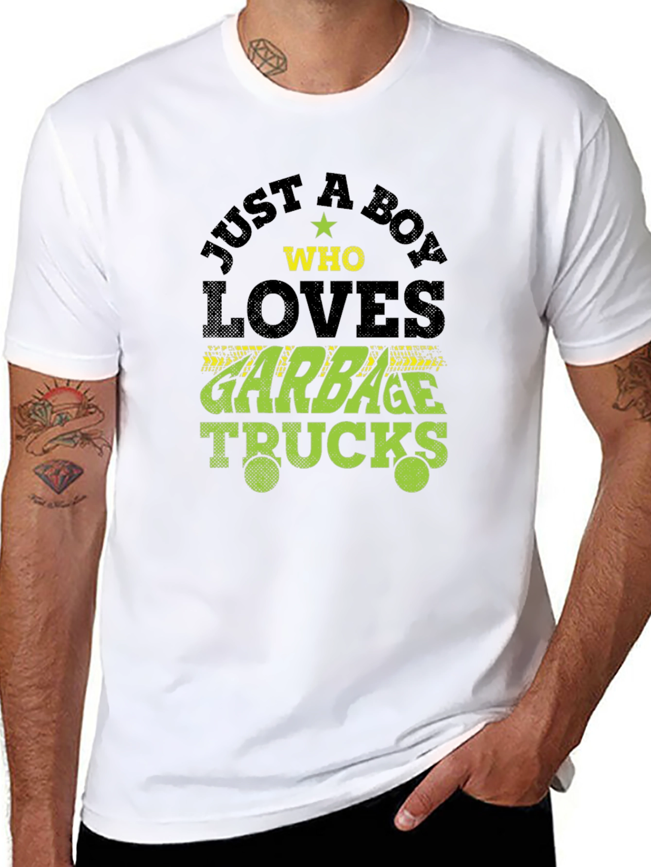 Boy Who Loves Garbage Trucks Graphic T-Shirt
